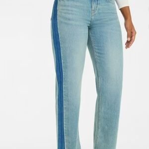 Time and Tru Light Blue Straight Leg Jeans with Dark Blue Side Stripe